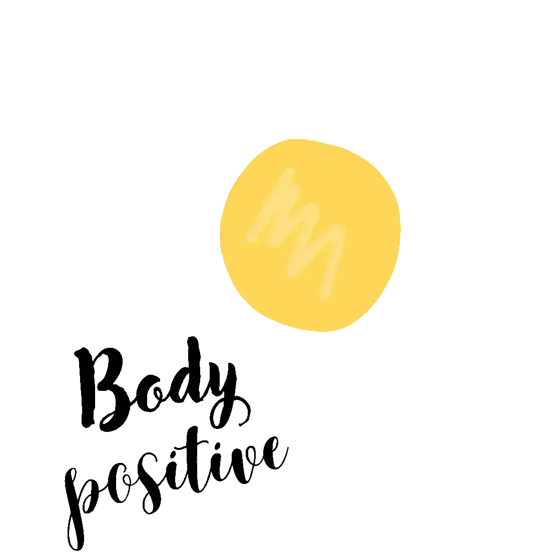 Illustration d'un soleil et du slogan "Body Positive", pour inspirer confiance et encourager à préparer son summer body avec bienveillance.